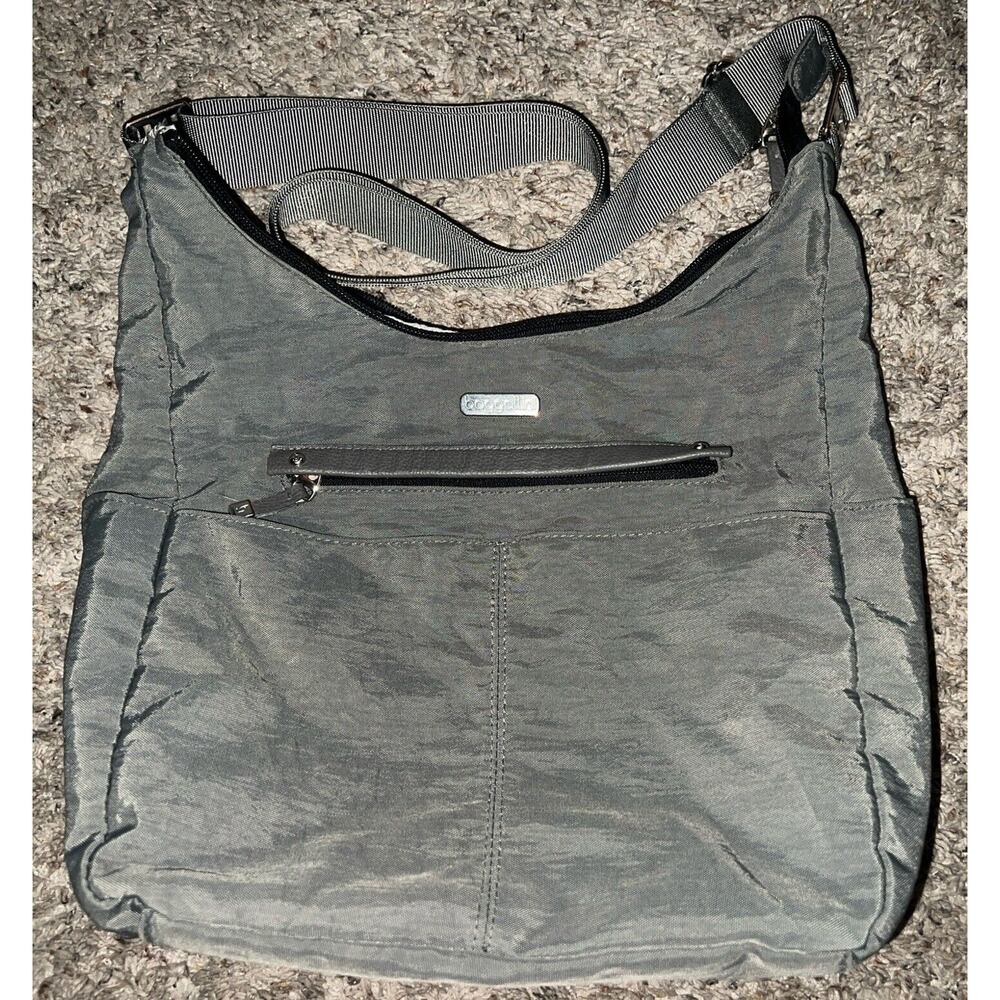 BAGGALLINI‎ Gray Nylon Medium Crossbody Purse, Adjustable Strap, Lightweight